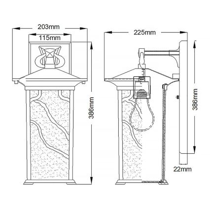 Quintiesse - Buitenwandlamp MORRIS L 1xE27/60W/230V IP44 bronskleurig