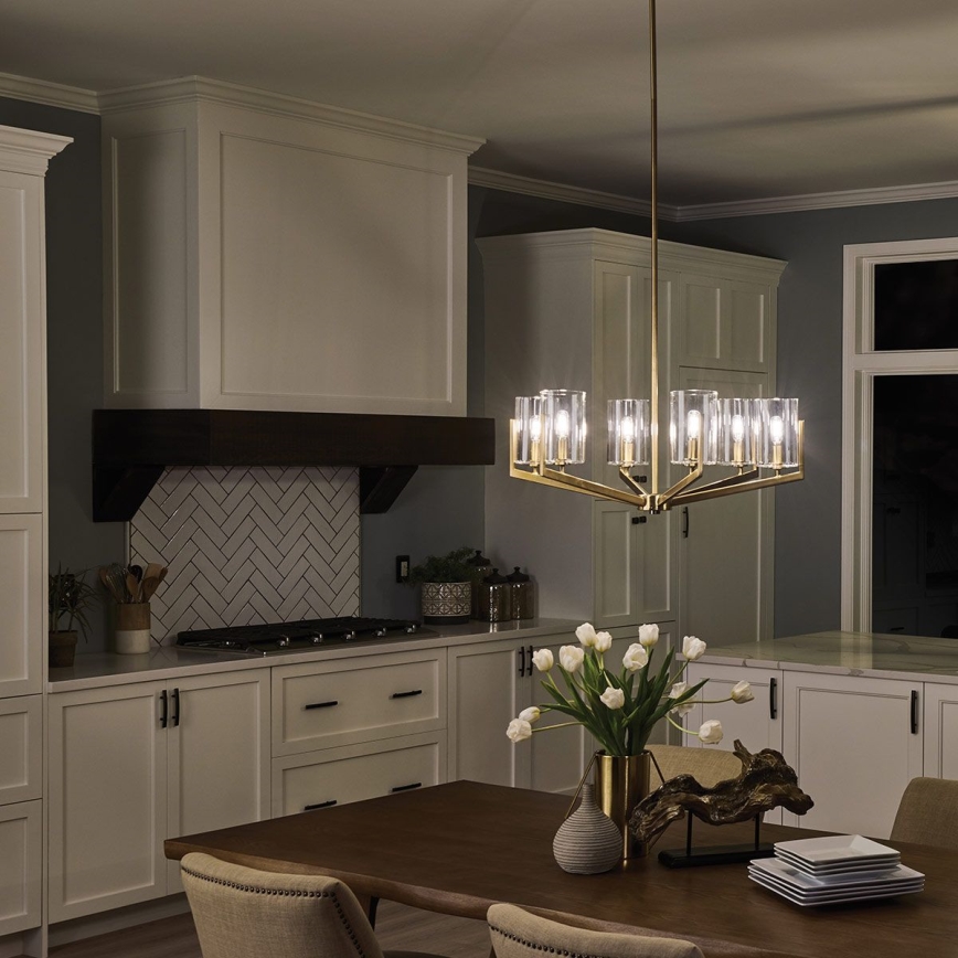 Quintiesse - Kroonluchter met staaf NYE 6xE14/40W/230V Ø 71,1 cm goud