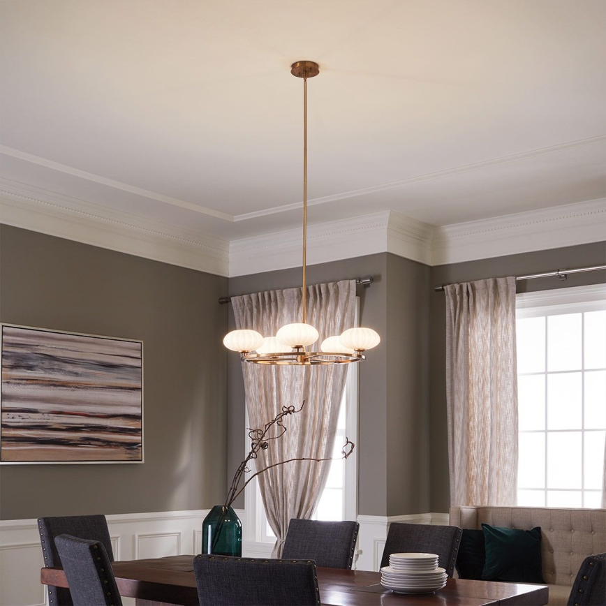 Quintiesse - LED badkamerkroonluchter met stang PIM 5xG9/3W/230V Ø 71,1 cm IP44 goud