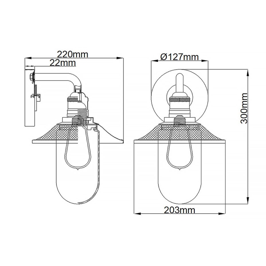 Quintiesse - Wandlamp voor badkamer RIGBY 1xE27/40W/230V IP44 brons