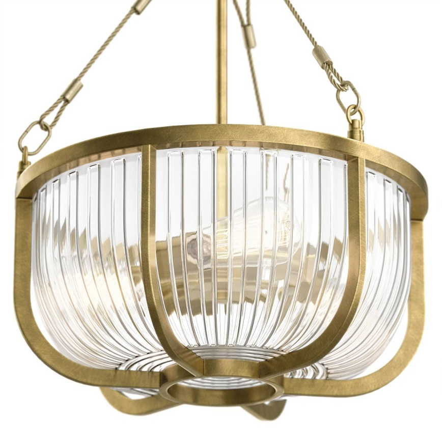 Quintiesse - Kroonluchter met ketting ROUX 3xE27/60W/230V Ø 40,6 cm goudkleurig