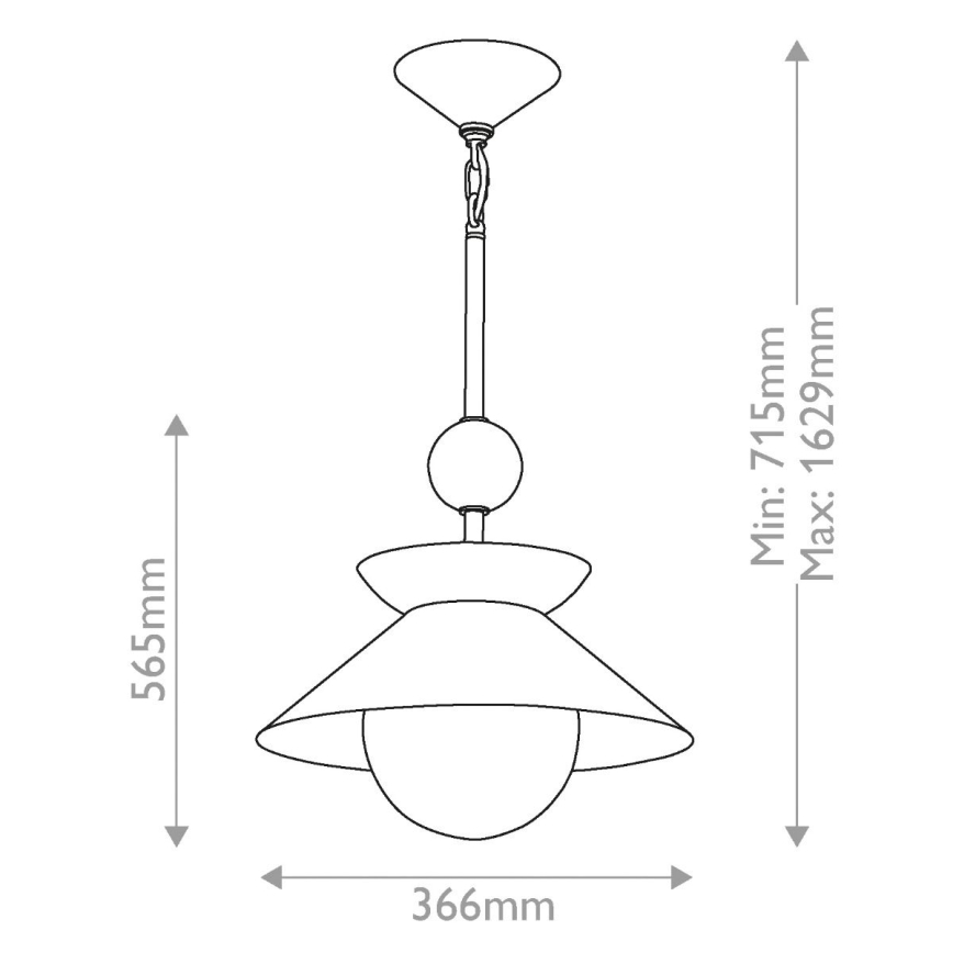 Quintiesse - Hanglamp aan stang SAUCER M 1xE27/40W/230V Ø 36,6 cm goud
