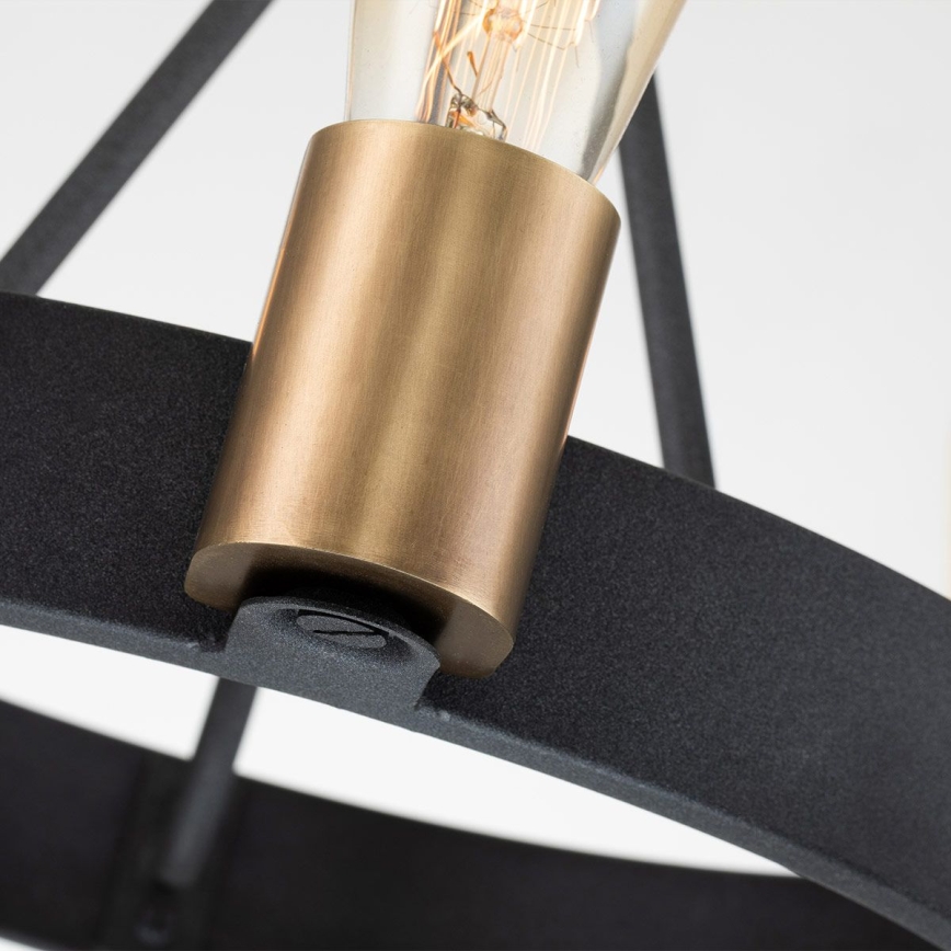 Quintiesse - Hanglamp met stang SILAS 3xE27/60W/230V Ø 42,2 cm zwart/goud