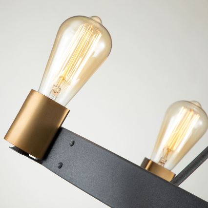 Quintiesse - Kroonluchter op stang SILAS 4xE27/60W/230V Ø 54,9 cm zwart/goud