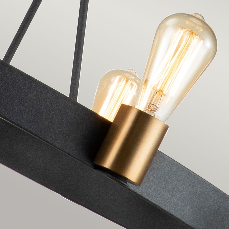 Quintiesse - Hanglamp SILAS op staaf 8xE27/60W/230V Ø 82,9 cm zwart/goud