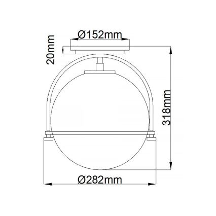 Quintiesse - Plafondlamp SOMERSET 1xE27/60W/230V Ø 28,2 cm zwart