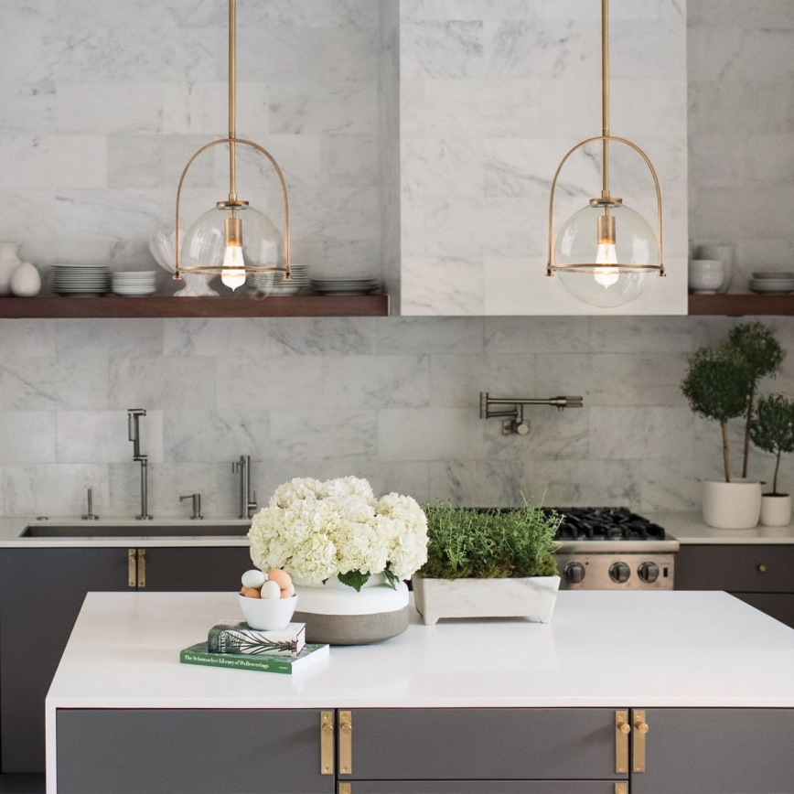 Quintiesse - Hanglamp aan stang SOMERSET 1xE27/60W/230V Ø 28,9 cm bronskleurig