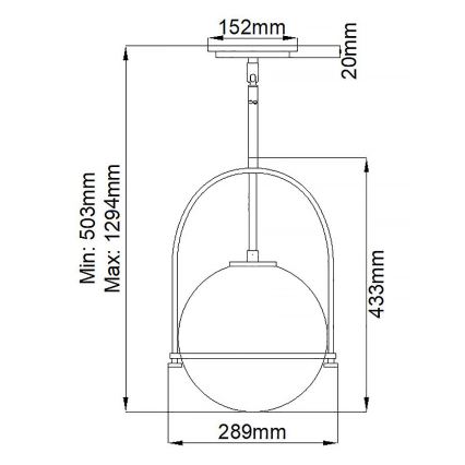 Quintiesse - Hanglamp met stang SOMERSET 1xE27/60W/230V Ø 28,9 cm zwart