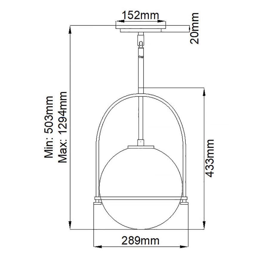 Quintiesse - Hanglamp met stang SOMERSET 1xE27/60W/230V Ø 28,9 cm zwart