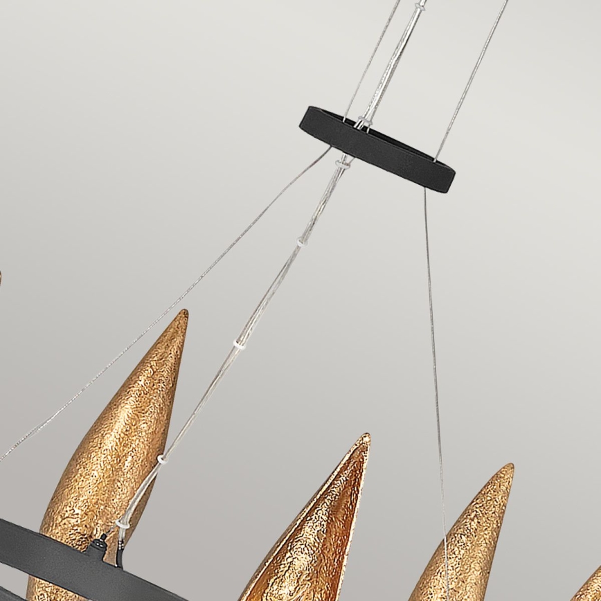 Quintiesse - Kroonluchter aan kabel WILLOW 6xE14/40W/230V Ø 61 cm goud/zwart