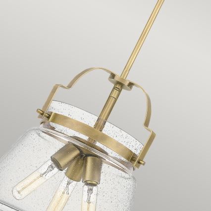 Quintiesse - Hanglamp WIMBERLEY met stang 3xE27/60W/230V Ø 35,6 cm goud