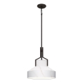 Quoizel - Hanglamp met stang BRECKEN 2xE27/60W/230V zwart/marmerdecor
