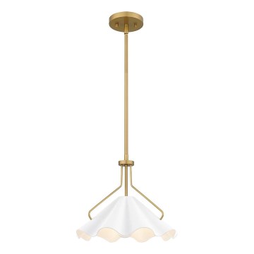 Quoizel - Hanglamp met vaste pendel MEJIA 1xE27/60W/230V diameter 35,6 cm messing