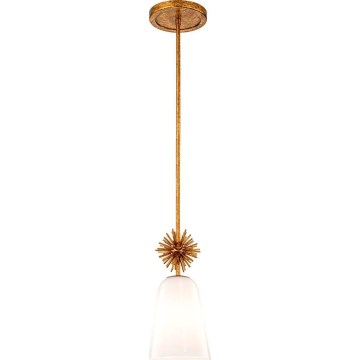 Quoizel - Hanglamp met vaste pendel STARING 1xE27/40W/230V diameter 18,4 cm goud/patina/wit