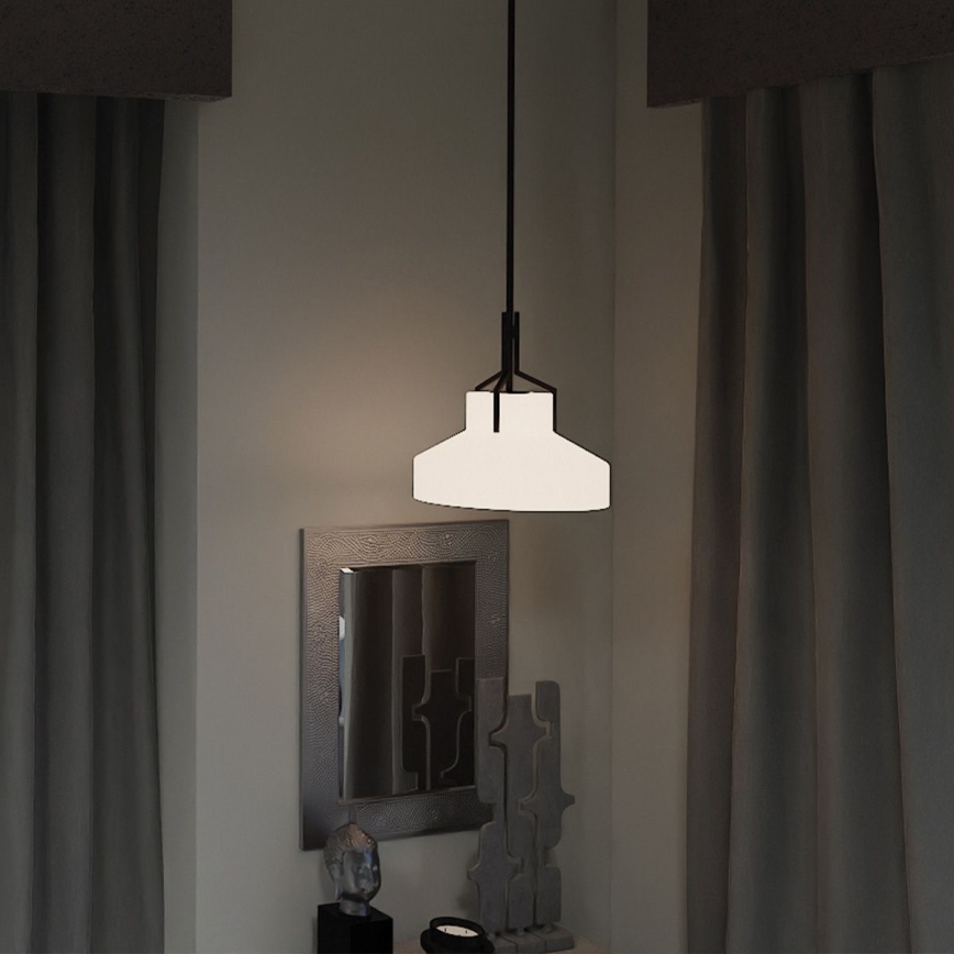 Quoizel - Hanglamp met stang BRECKEN 2xE27/60W/230V zwart/marmerdecor