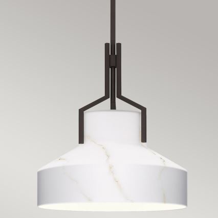 Quoizel - Hanglamp met stang BRECKEN 2xE27/60W/230V zwart/marmerdecor