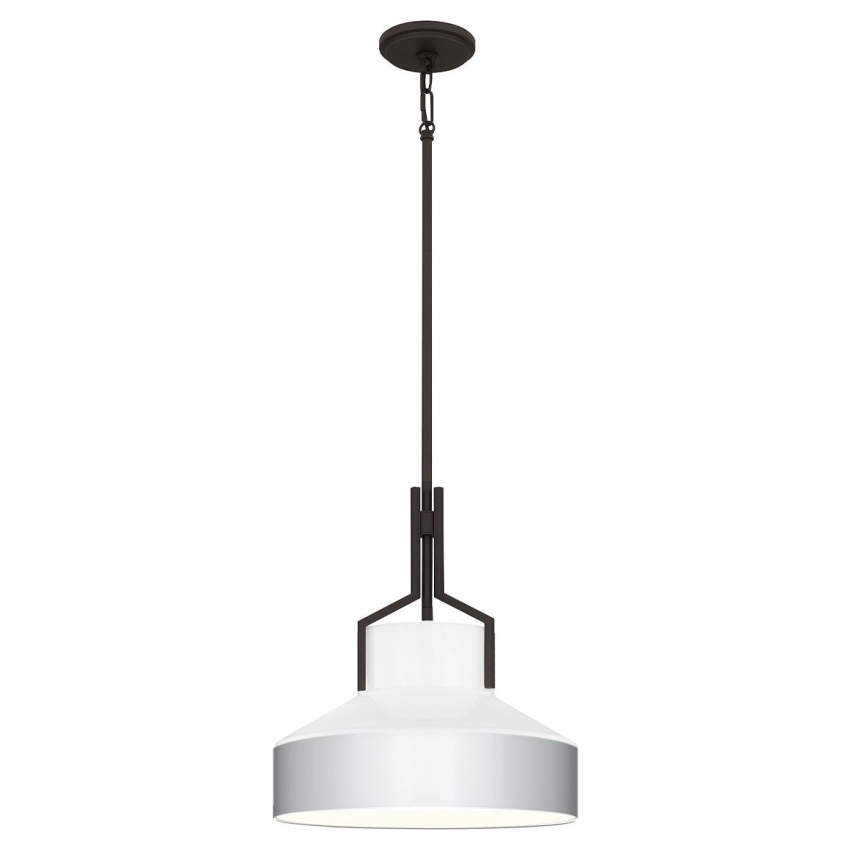 Quoizel - Hanglamp met stang BRECKEN 2xE27/60W/230V zwart/wit