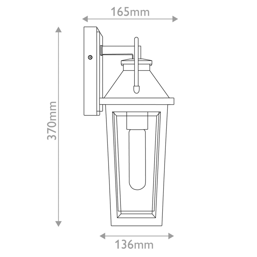 Quoizel - Buitenwandlamp BUCKLEY S 1xE27/40W/230V IP44 zwart
