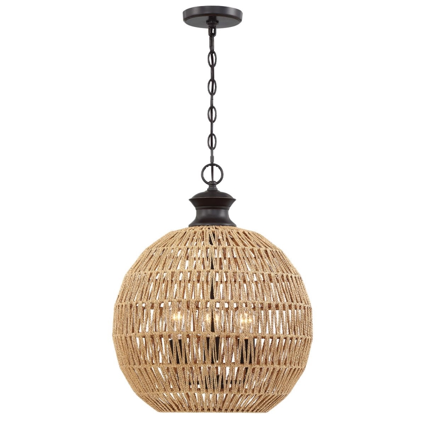 Quoizel - CASABLANCA kroonluchter aan ketting 3xE27/60W/230V bruin