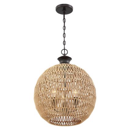 Quoizel - CASABLANCA kroonluchter aan ketting 3xE27/60W/230V bruin