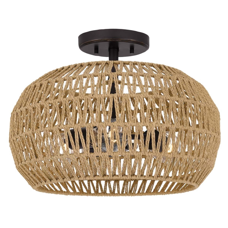 Quoizel - Plafondlamp CASABLANCA 3xE27/60W/230V bruin