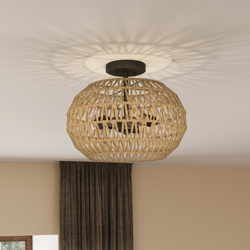 Quoizel - Plafondlamp CASABLANCA 3xE27/60W/230V bruin