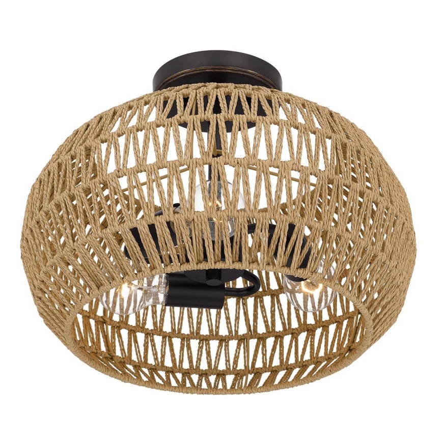 Quoizel - Plafondlamp CASABLANCA 3xE27/60W/230V bruin