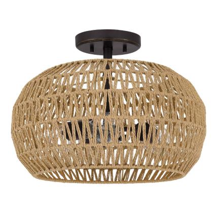 Quoizel - Plafondlamp CASABLANCA 3xE27/60W/230V bruin