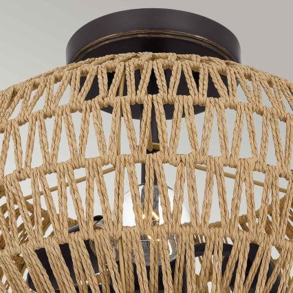 Quoizel - Plafondlamp CASABLANCA 3xE27/60W/230V bruin