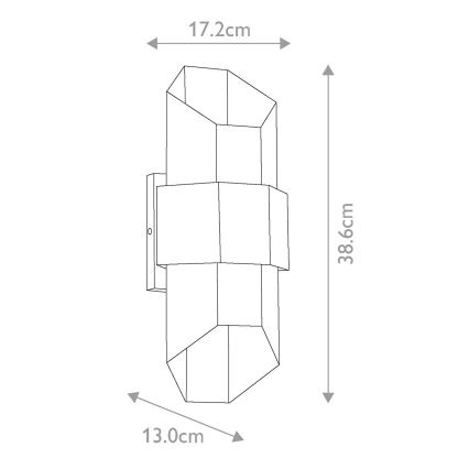 Quoizel - LED Wandlamp voor buiten CHASM 2xLED/5,5W/230V IP44