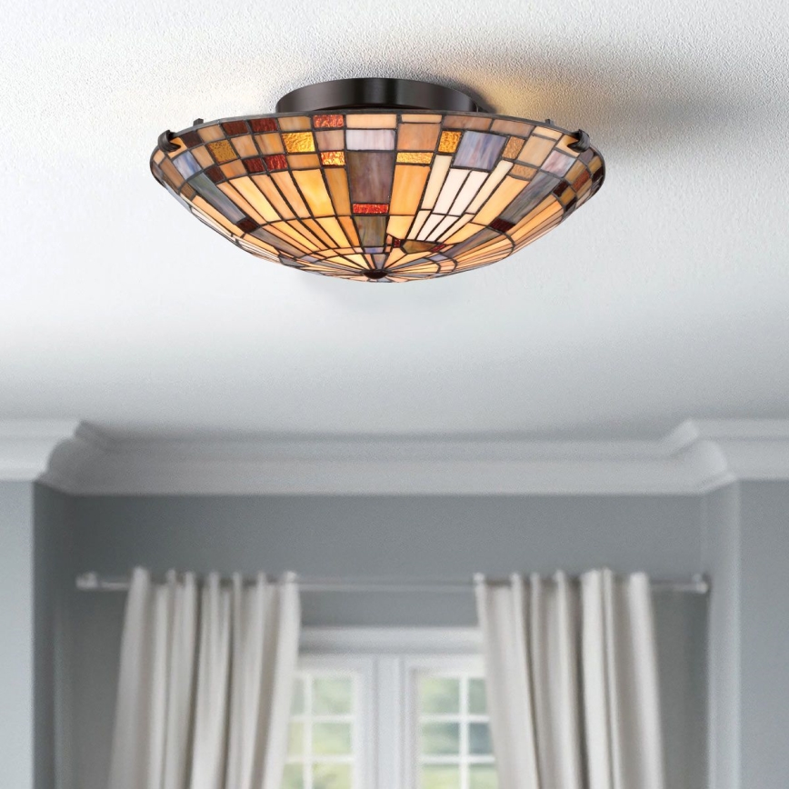 Quoizel - Plafondlamp INGLENOOK 2xE27/60W/230V diameter 40,7 cm