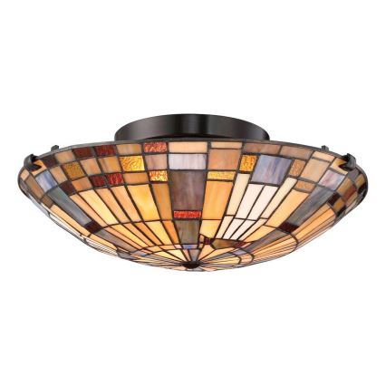 Quoizel - Plafondlamp Tiffany INGLENOOK 2xE27/60W/230V Ø 40,7 cm