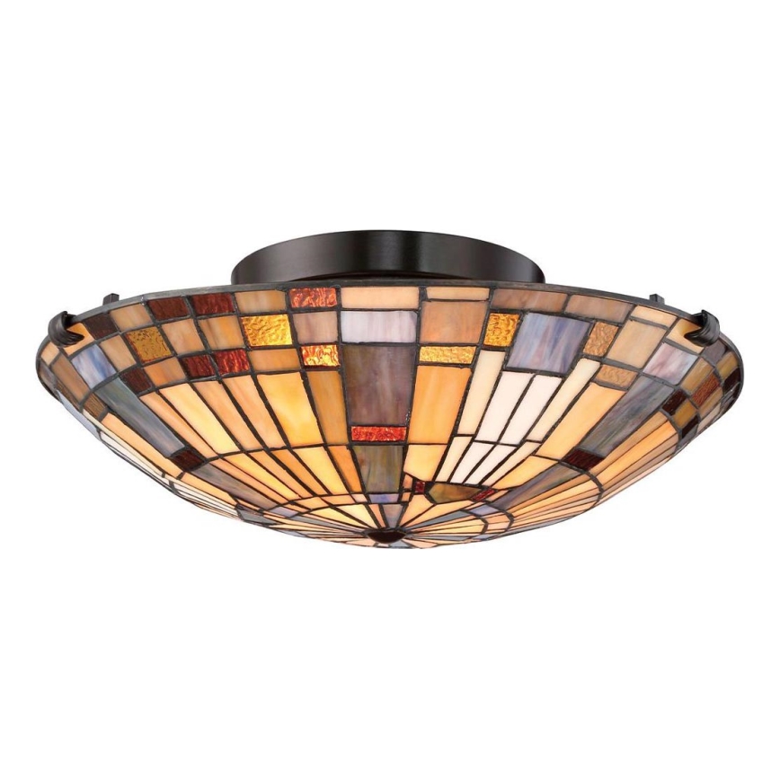 Quoizel - Plafondlamp Tiffany INGLENOOK 2xE27/60W/230V Ø 40,7 cm