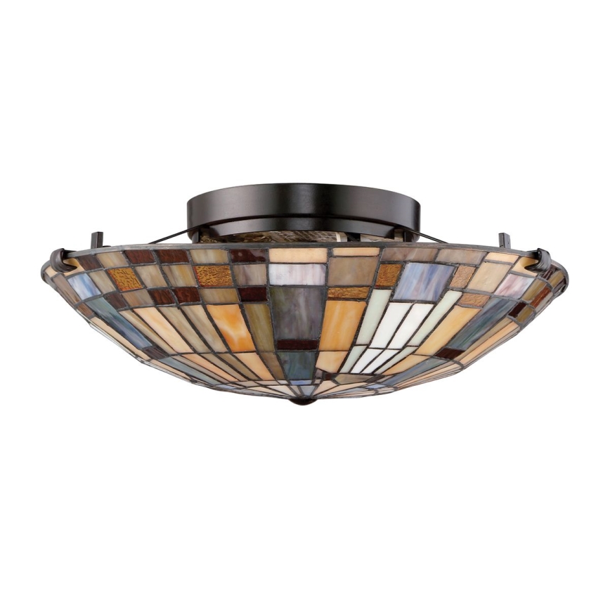 Quoizel - Plafondlamp Tiffany INGLENOOK 2xE27/60W/230V Ø 40,7 cm