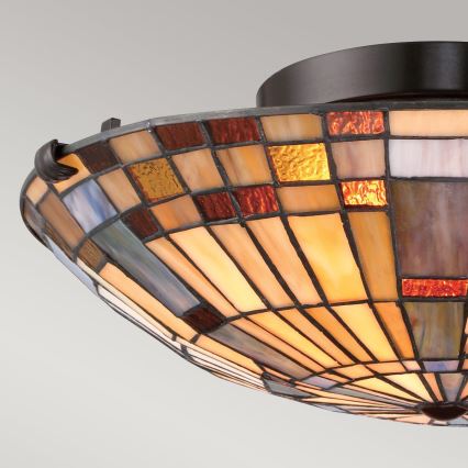 Quoizel - Plafondlamp Tiffany INGLENOOK 2xE27/60W/230V Ø 40,7 cm