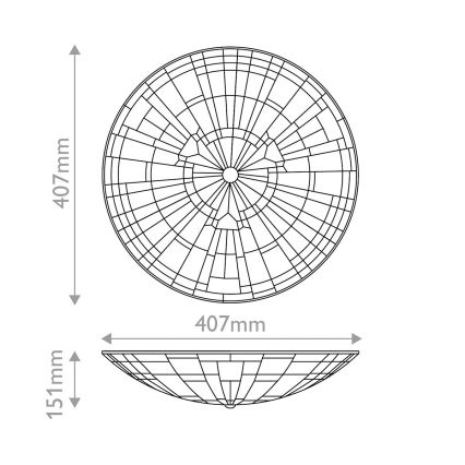 Quoizel - Plafondlamp Tiffany INGLENOOK 2xE27/60W/230V Ø 40,7 cm
