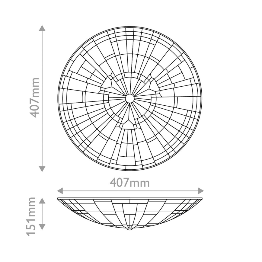 Quoizel - Plafondlamp Tiffany INGLENOOK 2xE27/60W/230V Ø 40,7 cm