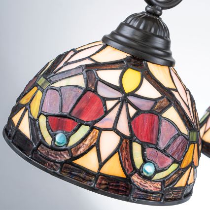 Quoizel - Tiffany-kroonluchter aan ketting LARISSA 3xE27/60W/230V Ø 63,6 cm
