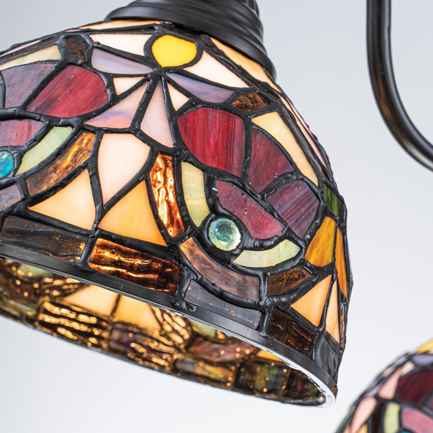 Quoizel - Tiffany-kroonluchter aan ketting LARISSA 3xE27/60W/230V Ø 63,6 cm