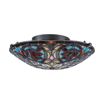 Quoizel - Plafondlamp Tiffany LARISSA 2xE27/40W/230V Ø 41,2 cm