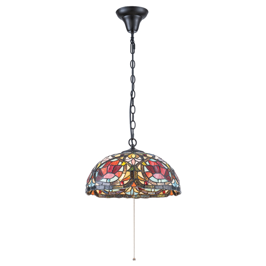 Quoizel - Tiffany-kroonluchter LARISSA met ketting, 3xE27/60W/230V, Ø 38,5 cm