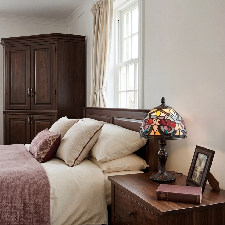 Quoizel - Tafellamp Tiffany LARISSA 1xE14/40W/230V Ø 20 cm