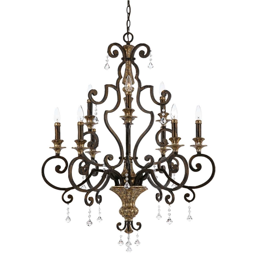 Quoizel - Hanglamp aan een ketting MARQUETTE 9xE14/60W/230V