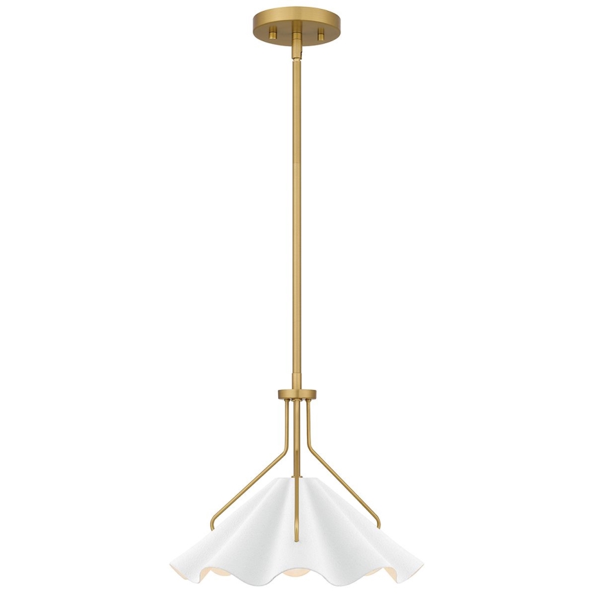 Quoizel - Hanglamp met vaste pendel MEJIA 1xE27/60W/230V diameter 35,6 cm messing