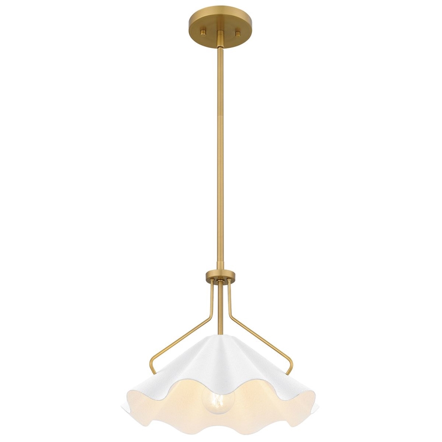 Quoizel - Hanglamp met vaste pendel MEJIA 1xE27/60W/230V diameter 35,6 cm messing