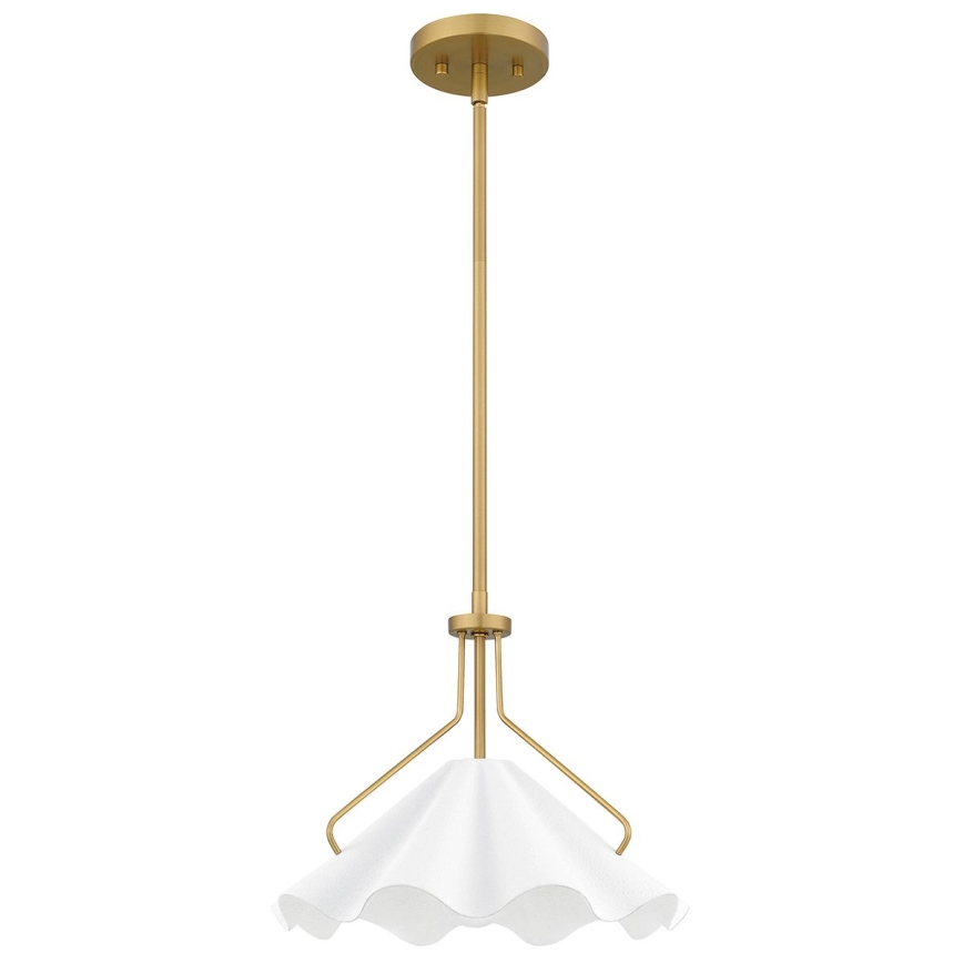 Quoizel - Hanglamp met vaste pendel MEJIA 1xE27/60W/230V diameter 35,6 cm messing