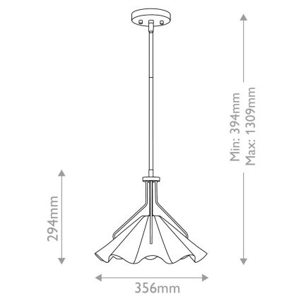 Quoizel - Hanglamp met vaste pendel MEJIA 1xE27/60W/230V diameter 35,6 cm messing