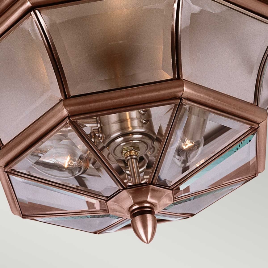 Quoizel - Buitenplafondlamp NEWBURY 3xE14/60W/230V IP44 koper