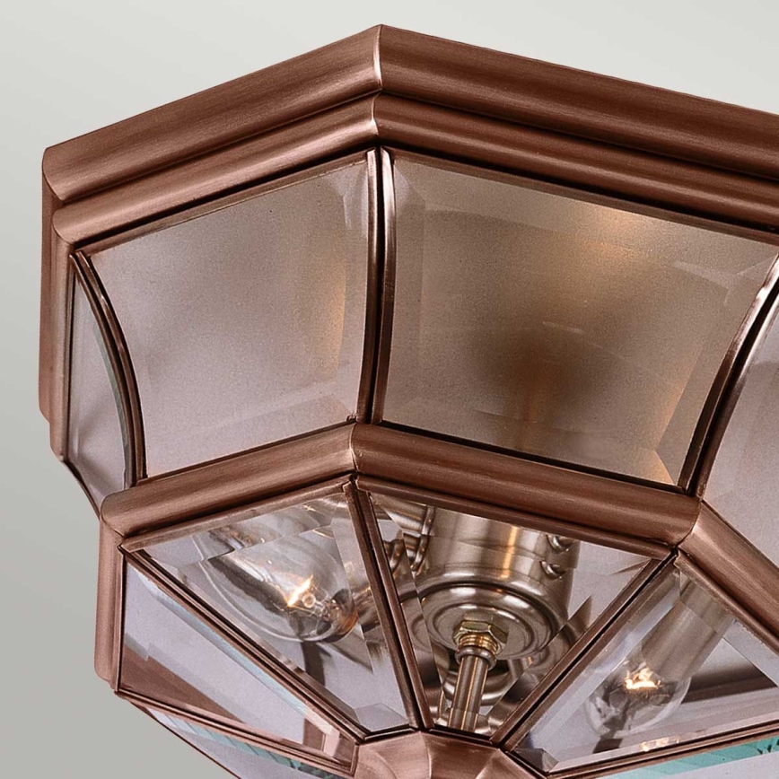 Quoizel - Buitenplafondlamp NEWBURY 3xE14/60W/230V IP44 koper
