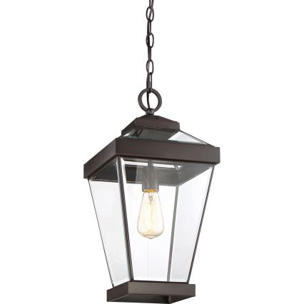 Quoizel - Hanglamp aan een ketting voor buiten RAVINE 1xE27/60W/230V IP23 bruin